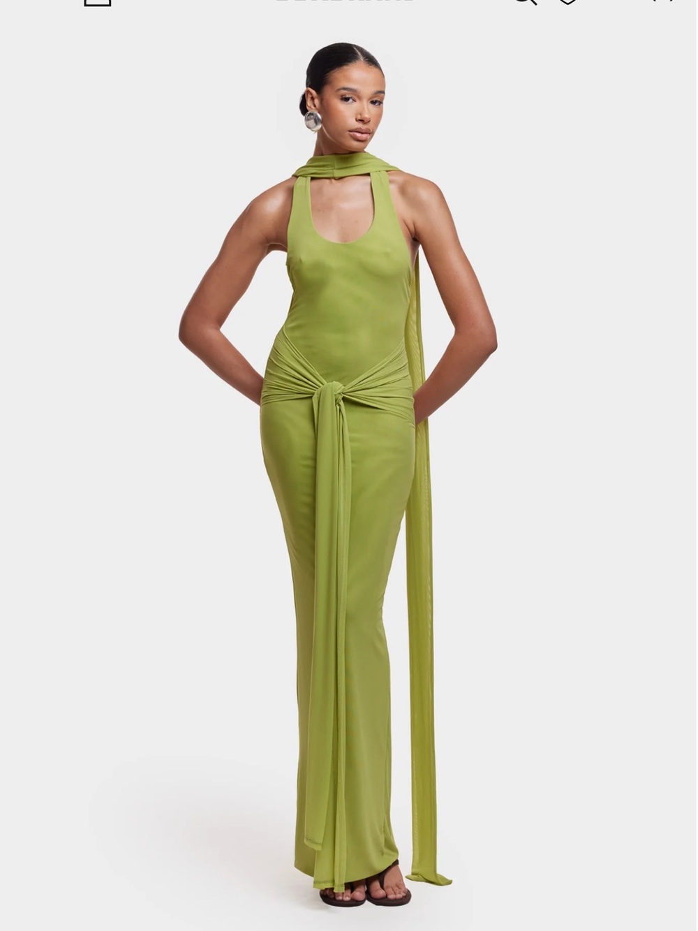 BBXbrand Naomi Low Back Dress - Lime Green
